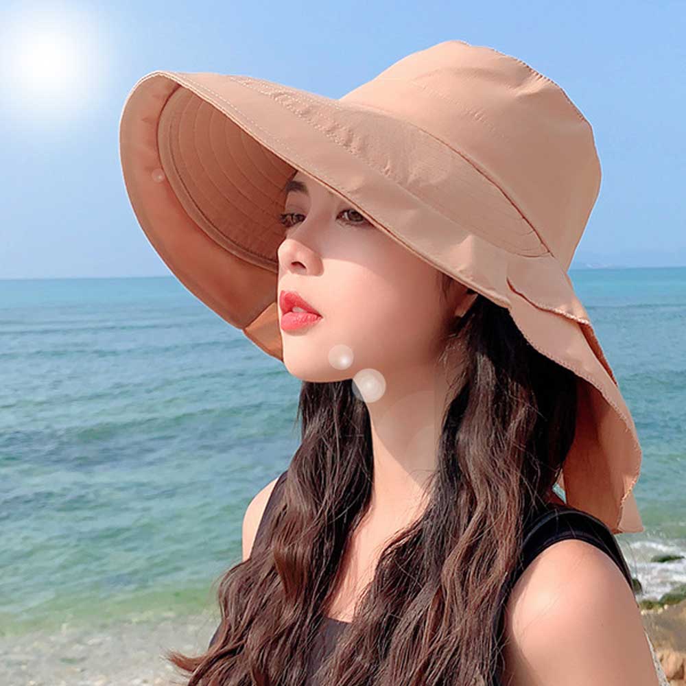 레디 포 썸머 와이드 모자 버킷햇 여름 햇빛 가리개 라피아햇 여성 여자 차단 휴양지 - 상품 이미지