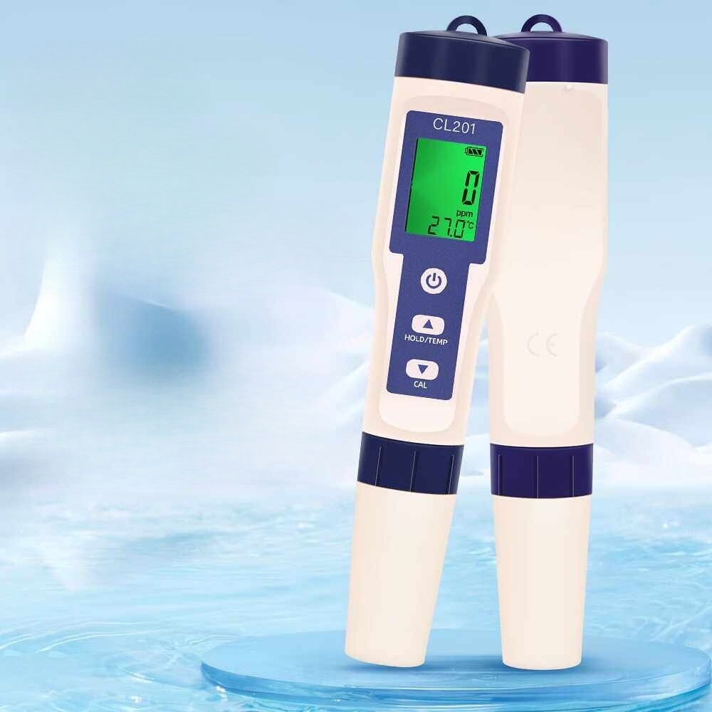 스마트 염소 관리 휴대용 펜형 고정밀 ABS 재질 LCD 디지털 잔류염소 농도 수온 동시 - 상세 이미지 3