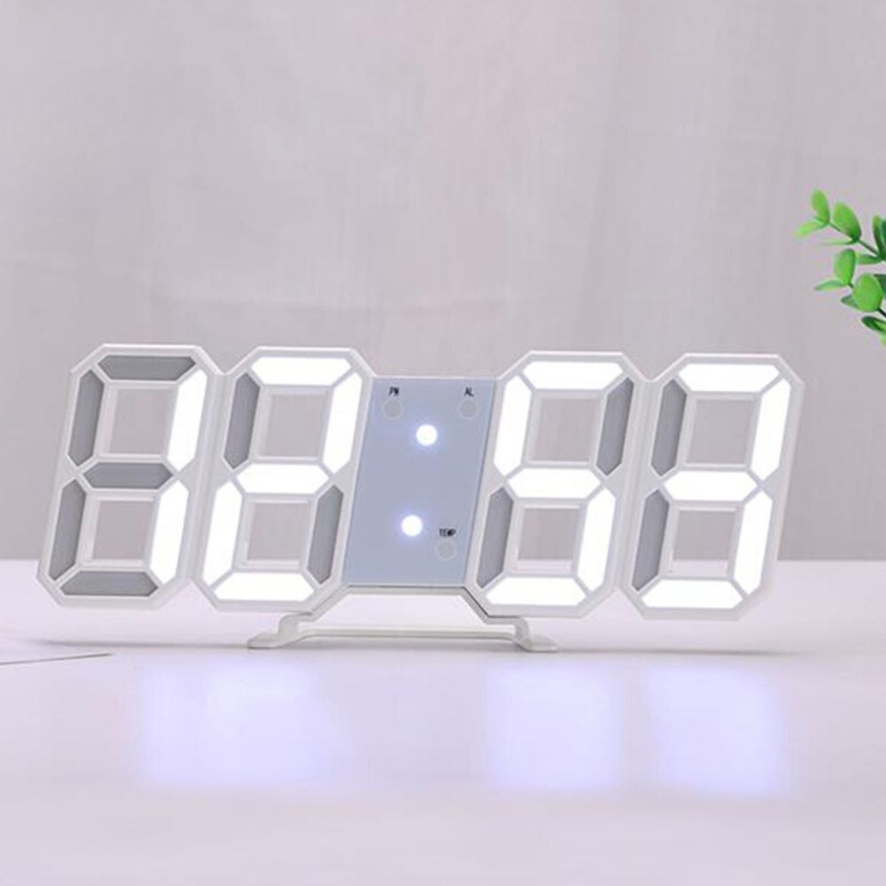 야간 확인이 쉬운 LED 3D 입체 표시 탁상 시계 침대 옆시계 수면 조명 밤시계 - 상품 이미지
