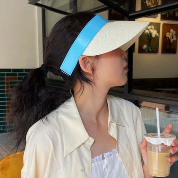 블루 햇빛 가림 썬캡 돌돌이 쿨니스 여름 모자 핸들 커버 카바 자동차 차량용 열선 - 상품 이미지
