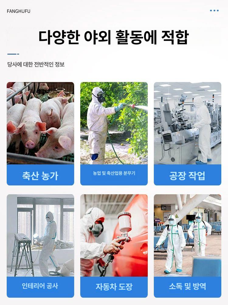일회용 방진 보호복 방수복 방진복 겨울 방한 의류 안전 스프레이 장식 작업복 - 상세 이미지 4