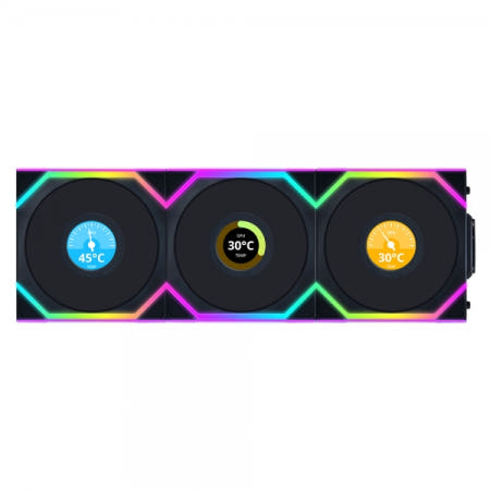 리안리 UNl FAN SL Wireless LCD 120 리버스 (3팩, 블랙)