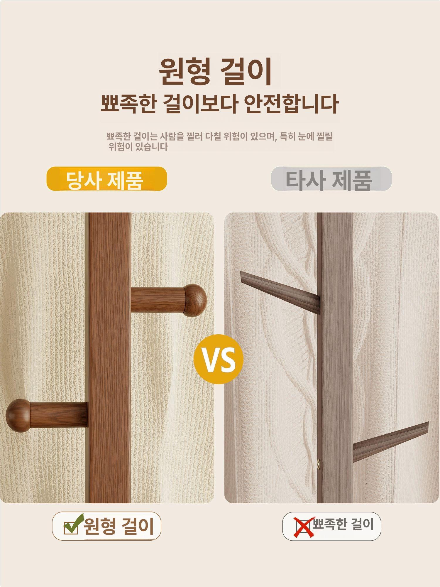 회전행거 옷걸이 수납장 미러 원룸 회전식 인테리어 월넛 원목 수납 우드 가정용 - 상세 이미지 3