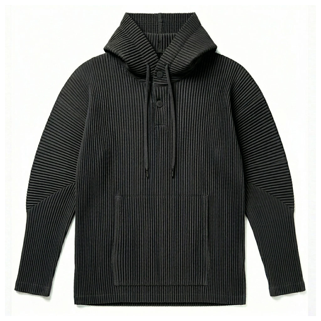 VH53 플리츠 머슬핏 남자 포켓 후드 긴팔 티 SIGNATURE PLEATS 이미지 7