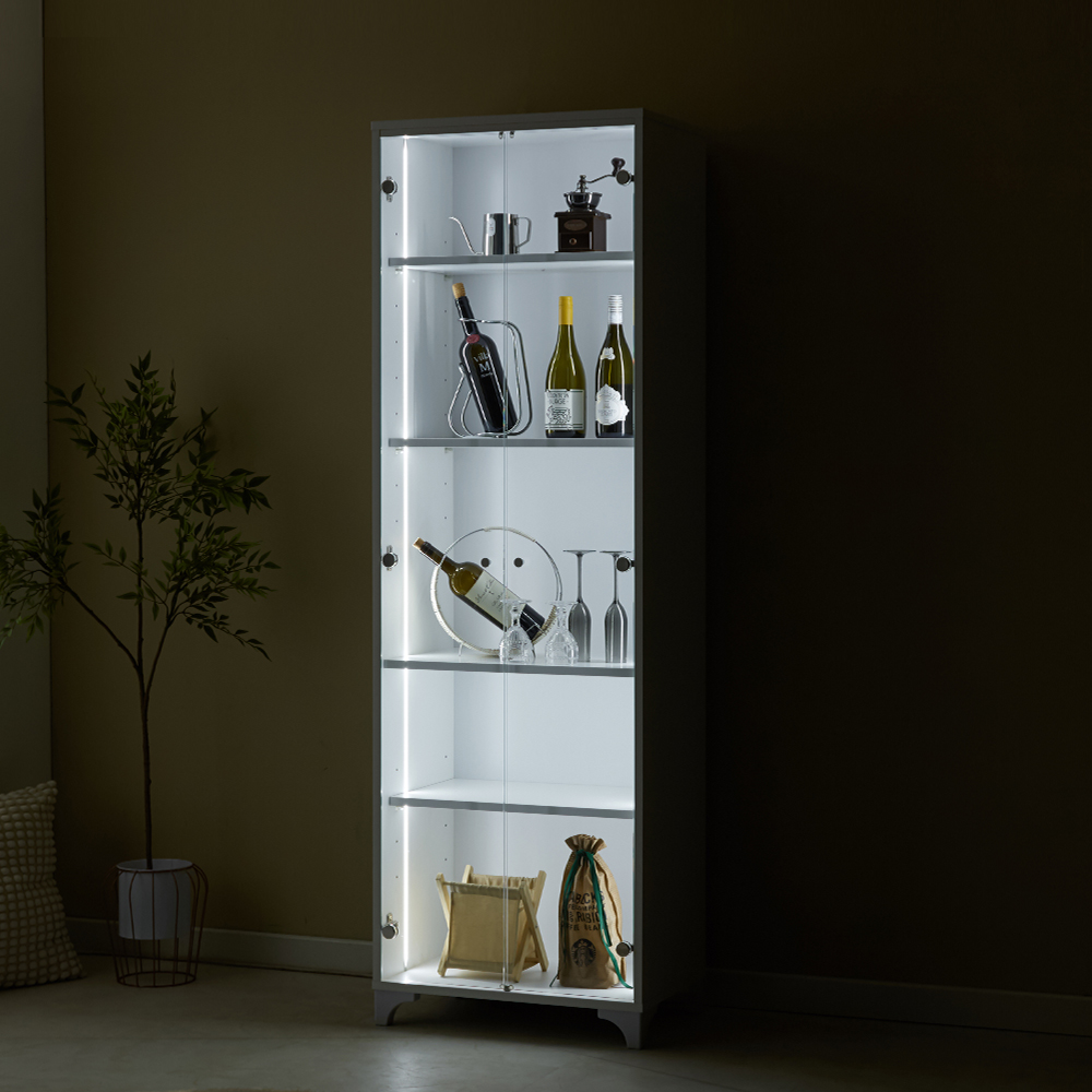 이브릿 장식장 600(화이트) LED진열장 키큰 유리장 - 상세 이미지 2