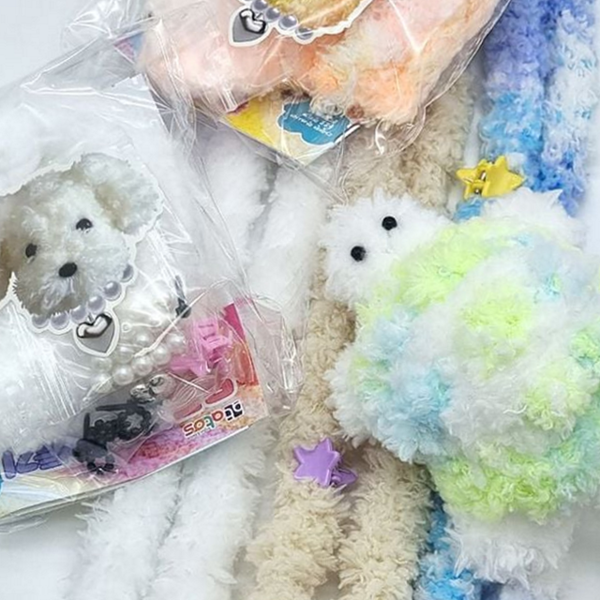 모루 뽀글이 키링 인형 키링 만들기 키트 열쇠고리 수공예 취미 DIY 재료 철사 공예 성인 - 상품 이미지