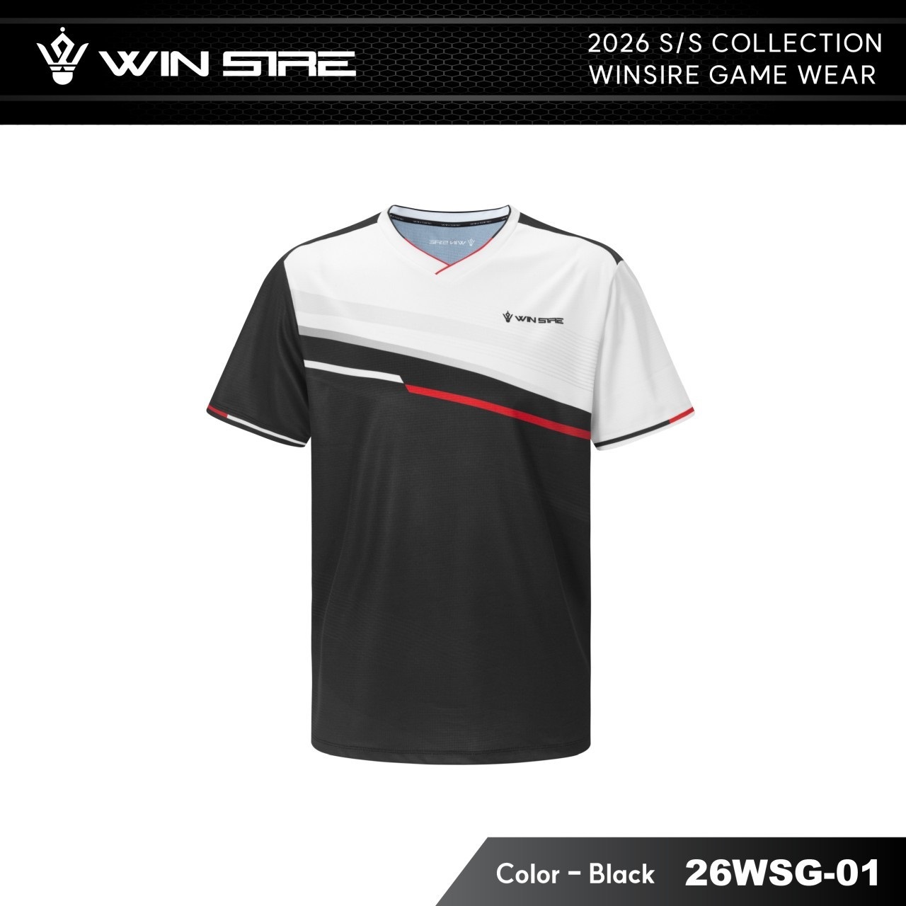 윈자이어 WINSIRE 경기 티셔츠 반팔 게임웨어 배드민턴 피클볼 2026 26WSG-01 - 상세 이미지 2