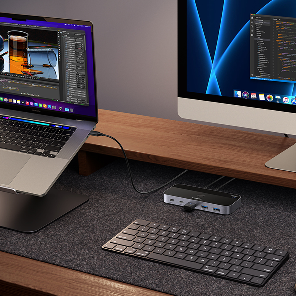 유그린 USB3.2 C타입 10Gbps 2대4 2C 2A USB 멀티허브 스위치 선택기 CM691 - 상세 이미지 2