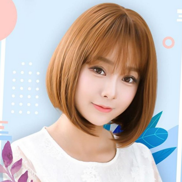 데일리 통가발 시스루 단발 통가발 앞머리 보브 가발 여성 - 상품 이미지