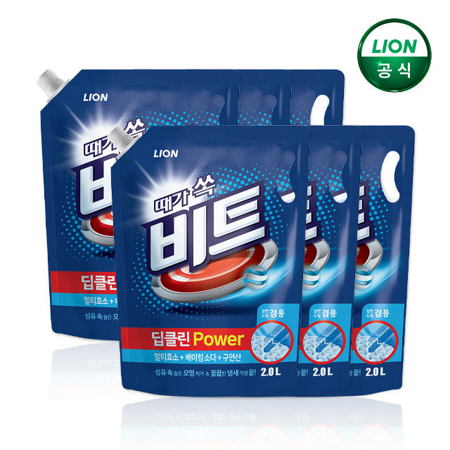 라이온코리아 브랜드스토어 비트 액체세제 딥클린 2L 리필 x 6개