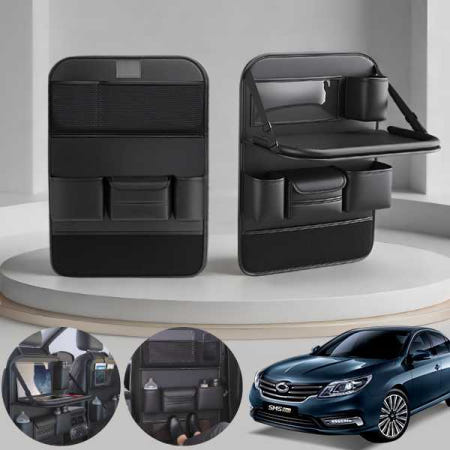 르노 SM5(13~16) 1.6 TCE 자동차 헤드레스트 접이식 테이블 멀티 포켓 블랙 1개