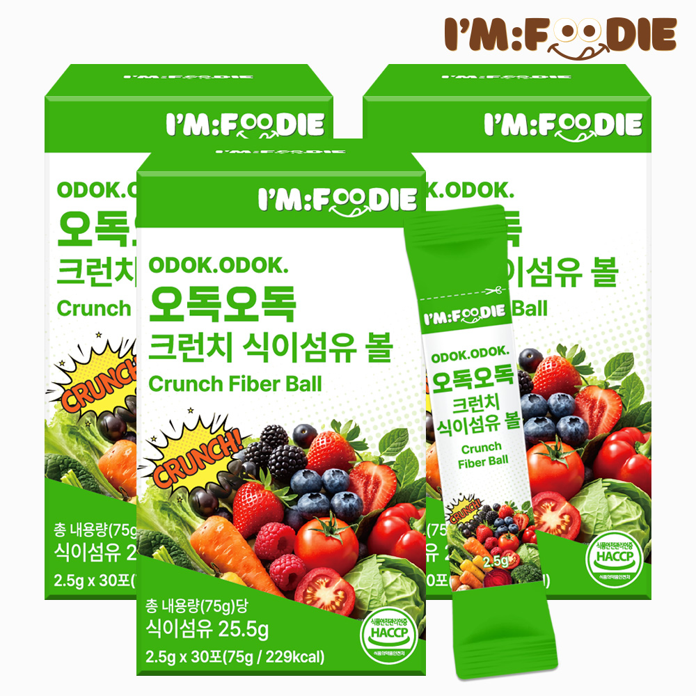 아임푸디 오독오독 크런치 식이섬유 볼 야채 샐러드 샤인머스켓맛 30포, 3개 - 상품 이미지