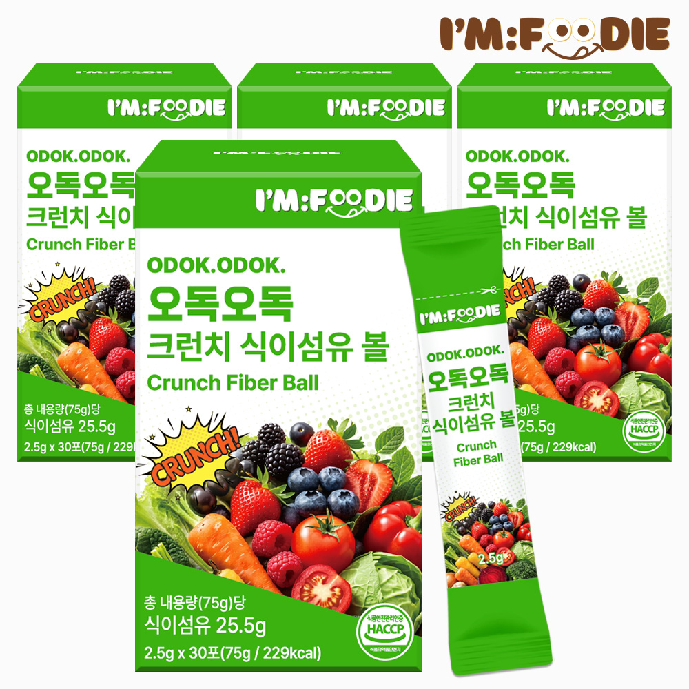 아임푸디 오독오독 크런치 식이섬유 볼 야채 샐러드 샤인머스켓맛 30포, 4개 - 상품 이미지