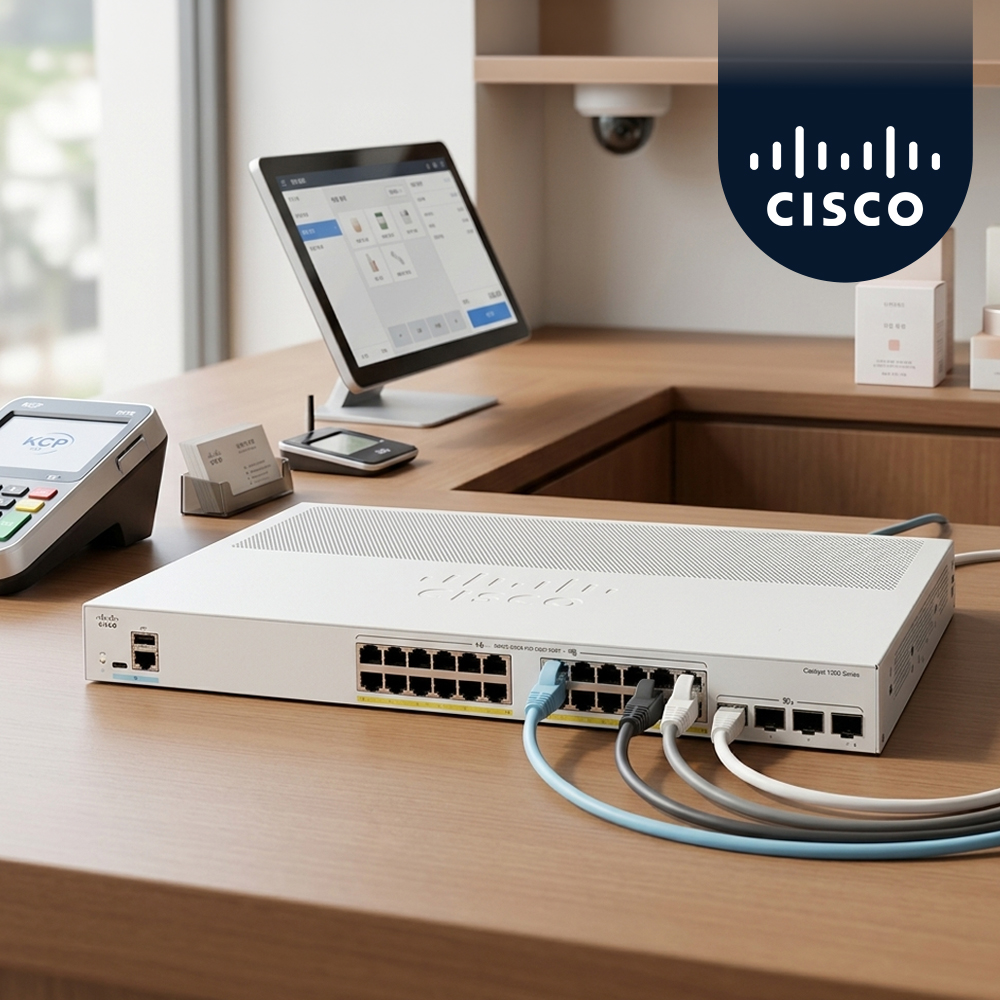 시스코 CISCO C1200-24P-4X 24포트 PoE+ 기가비트 스위치 10G 4SFP - 상품 이미지