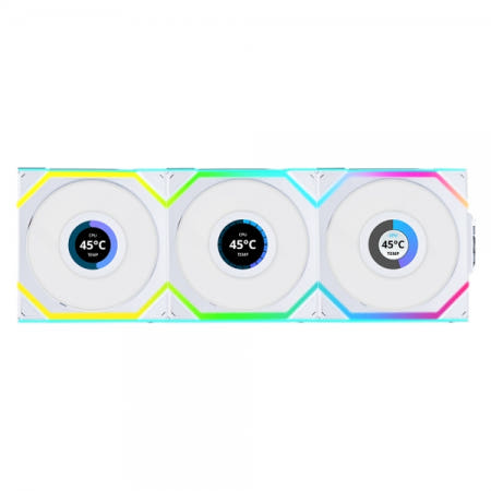 리안리 UNl FAN SL Wireless LCD 120 리버스 (3팩, 화이트)