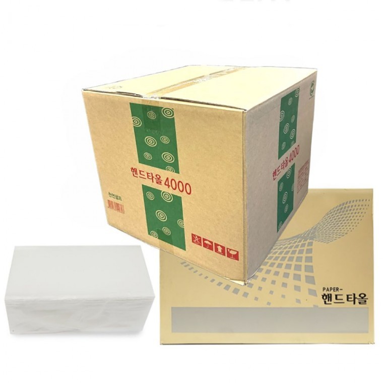 화장실 휴지 핸드타올 4000매 업소 식당 병원 - 상품 이미지