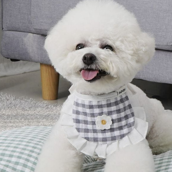 체크 강아지 케이프 스카프 강아지 턱받이 패션 반려동물 목걸이 용품 - 상품 이미지