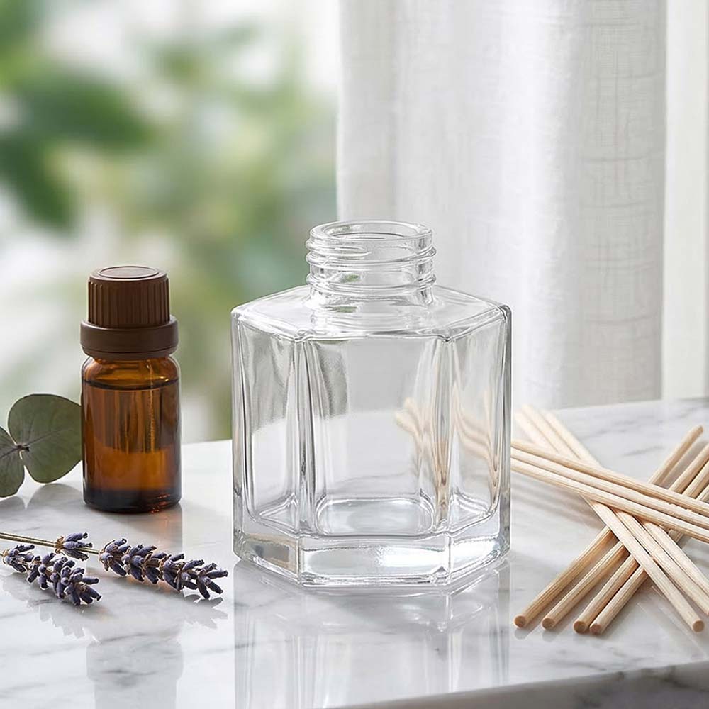 디퓨저 용기 유리병 투명헥타곤 50ml 스티커 리드스틱포함 DIY - 상세 이미지 5