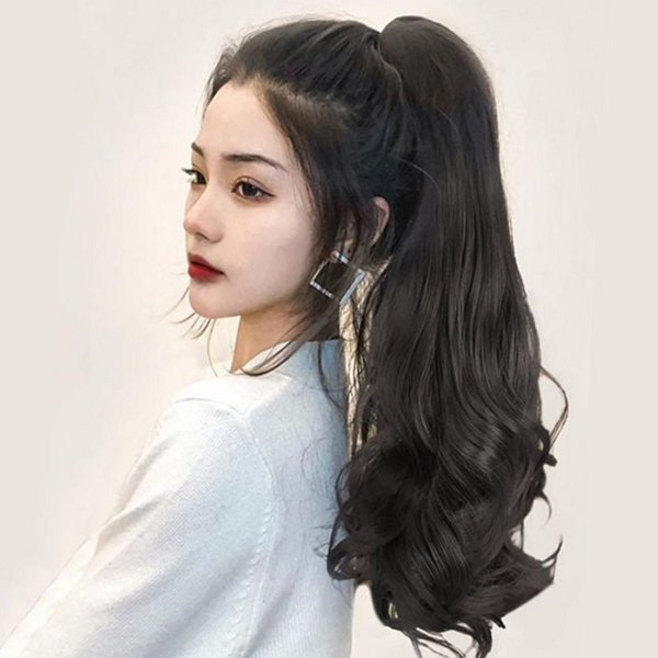웨이브 포니테일 가발 집게형 여성 묶음 가발 데일리 고열사 - 상품 이미지