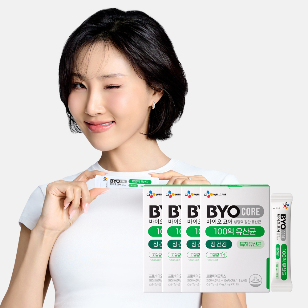 CJ 바이오코어 건강한 생유산균 100억 보장 고함량유산균 분말형 30포, 4개 - 상품 이미지