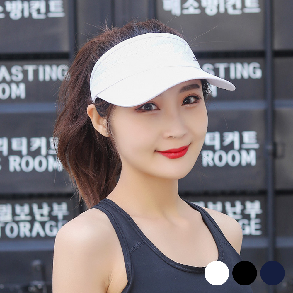 긴 앞챙 햇빛 차단 썬캡 URD- 374 모자 시원한 차단썬캡 여자 돌돌이 여름 바캉스 - 상품 이미지