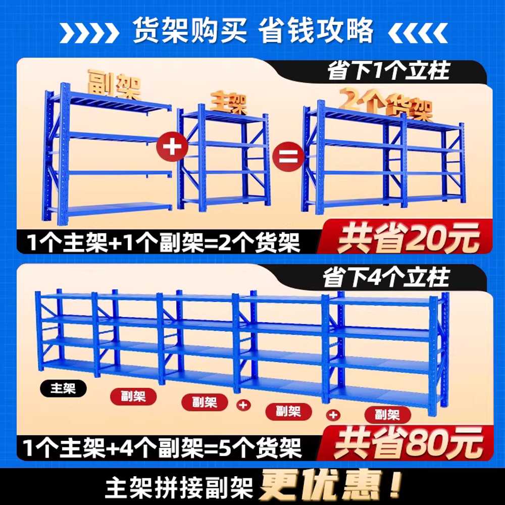 산업용 중량랙 매장 물류 창고 다층 마트 수납 진열대 100x40x200 이미지 7