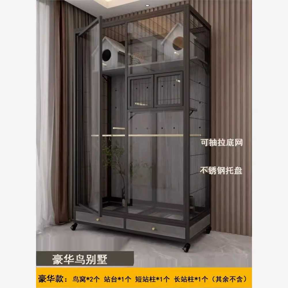 앵무새 케이지 아크릴 가정용 투명 조류 빌라 하우스 스탠다드 - 상세 이미지 5