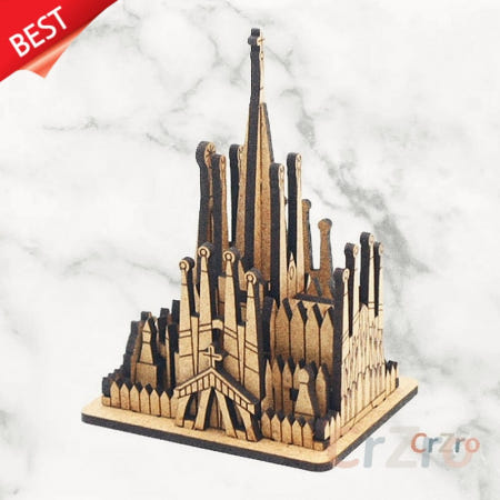 나랑다랑해협력사 모또 우드 3D 입체퍼즐 세계 랜드마크 사그라다 파밀리아 성당 조립 모형