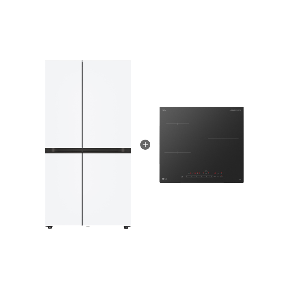 LG 디오스 AI 오브제컬렉션 냉장고 (양문형) + LG 디오스 인덕션 (S836MQQ012 + BEI3ASB2OE) 제품 이미지