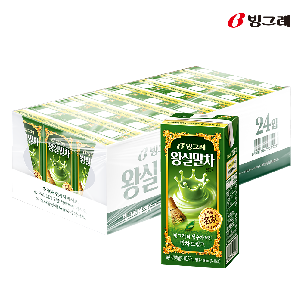빙그레 왕실 드링크 말차, 190ml, 24개 - 상세 이미지 2