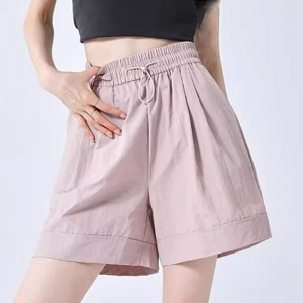 루즈핏 여성 밴딩 반바지 와이드 여성 여름 반바지 데일리 캐주얼 - 상품 이미지