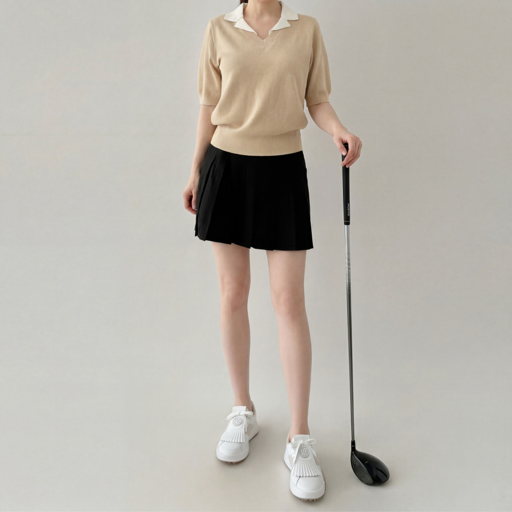 여성골프반팔티 여성골프복 냉감 메쉬 쿨 카라티 이미지 6