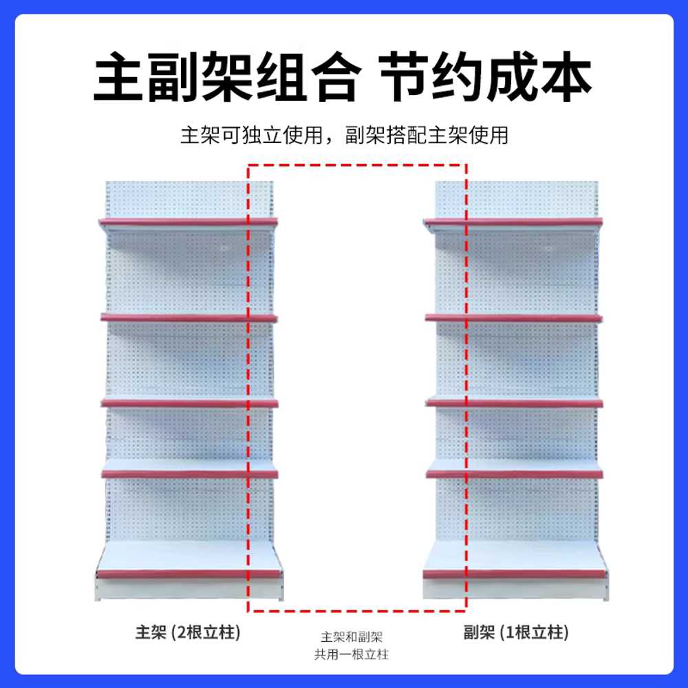 5단 편의점 진열대 마트 약국 상품 수납 보관 철제 선반 70x42x135 - 상세 이미지 3
