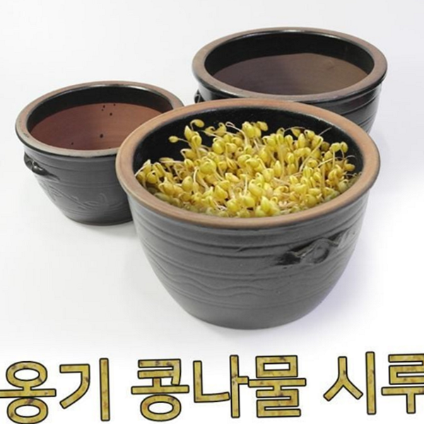 가정용 옹기 콩나물 시루 국산 숨 쉬는 콩나물 시루 도자기 용기 재배기 재배 발아기 발효 - 상품 이미지