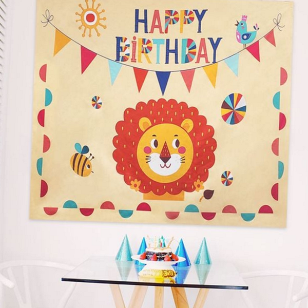 현수막 생일 기념 포스터 벽장식 아이 생일 포스터 배경 데코 패브릭 파티 축하 소품 거실 - 상품 이미지