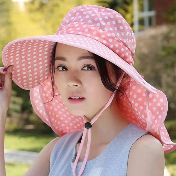 캐주얼 여성 여름 모자 플로피 여성 와이드챙 모자 가드닝 리조트 가리개 여성넥 페이스 햇빛 - 상품 이미지
