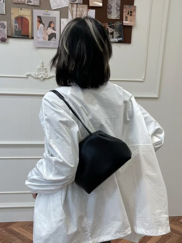 고급 천연 양가죽 숄더백 여성용 미니 만두백 하객패션 우아한 스타일 내부까지 양가죽 - 상세 이미지 4