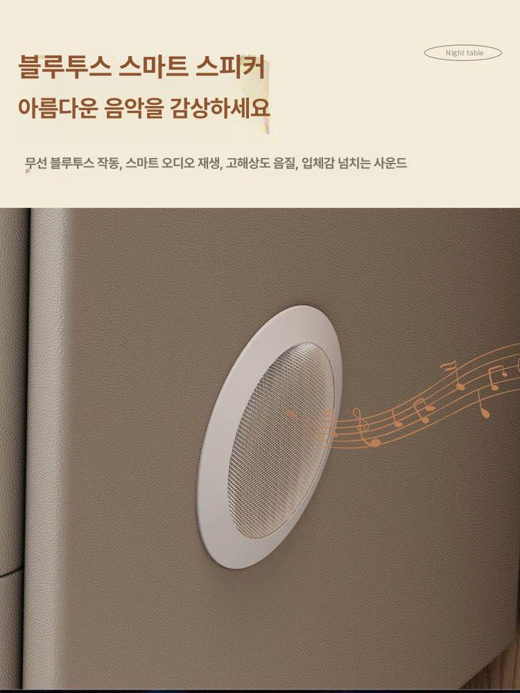 무선 협탁 충전식 테이블 침대옆 서랍장 침실 소형 심플 인조대리석 사이드테이블 - 상세 이미지 4
