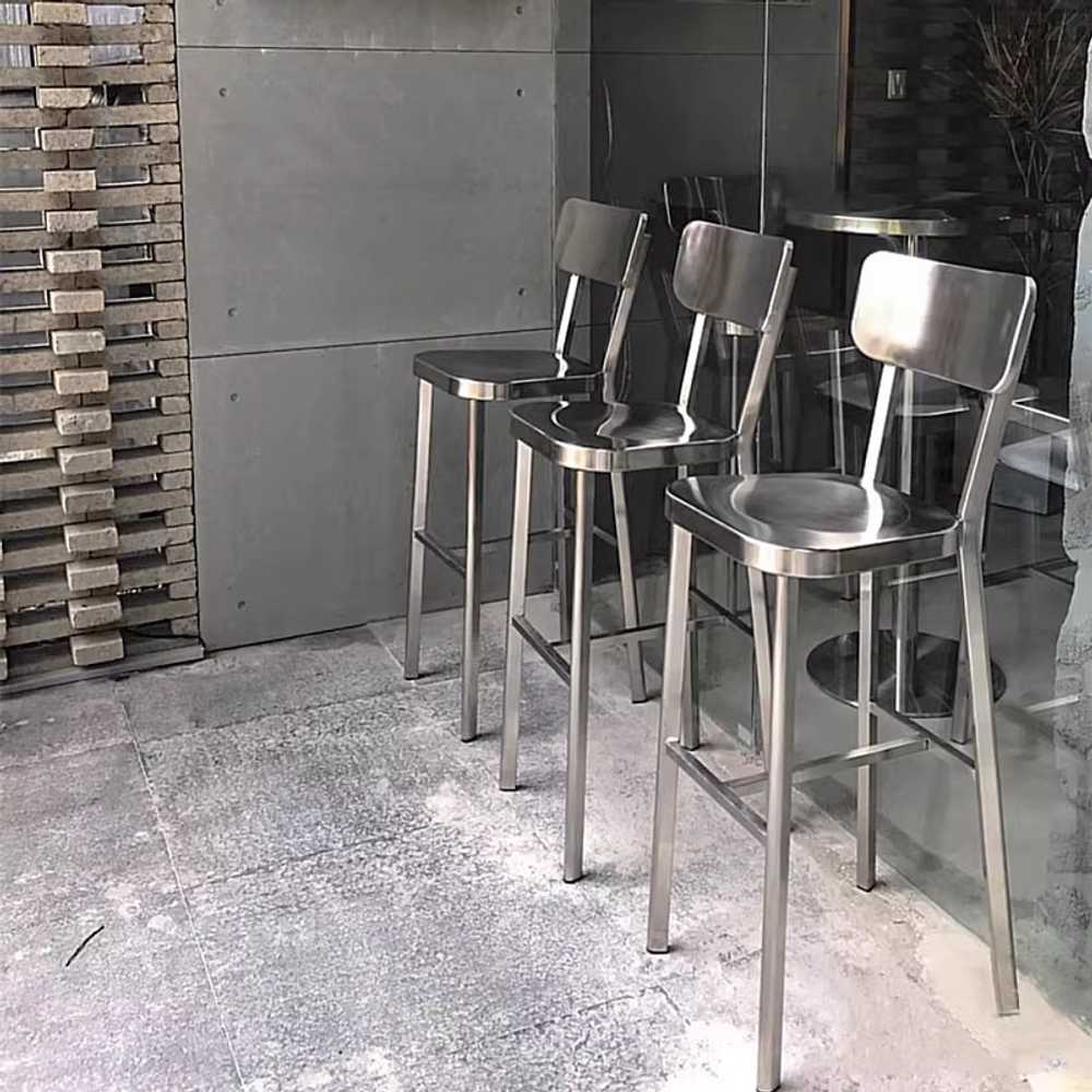 스테인리스 의자 카페 업소용 인테리어용 바 체어 60cm - 상세 이미지 2