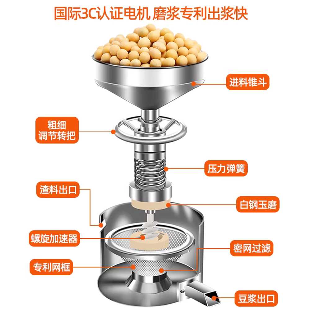 업소용 맷돌 기계 두부 두유 찌꺼기 분리 콩 분쇄 머신 표준 이미지 6