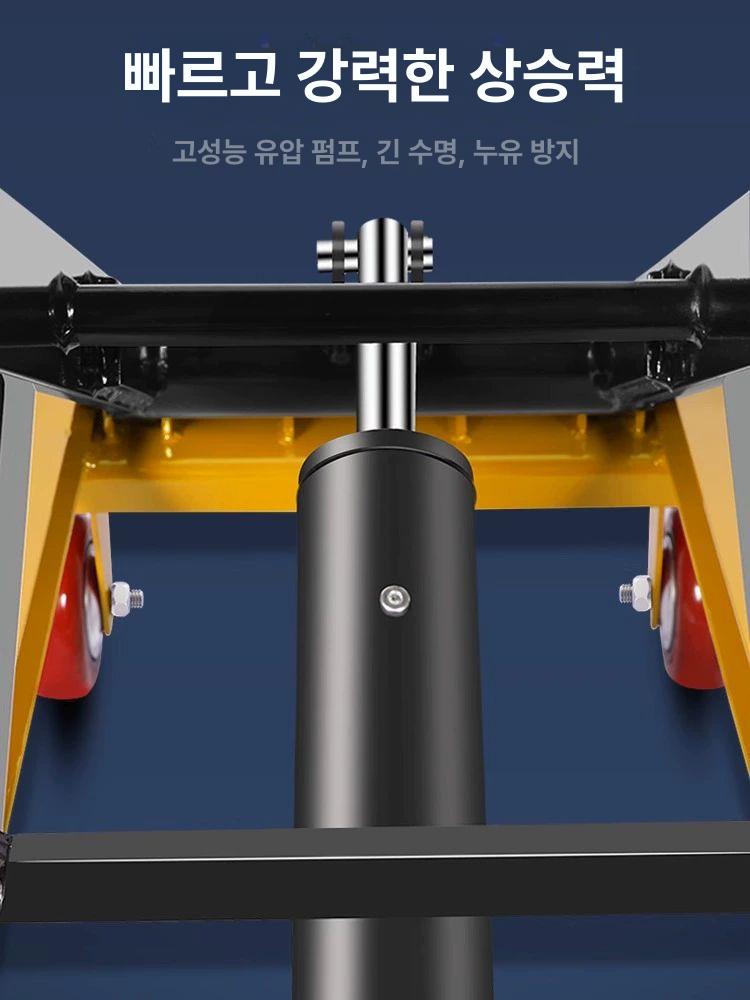 산업용 고소리프트 작업대 휴대용 수동 대차 천장 창고 유압 공조 승강기 리프팅 - 상세 이미지 3