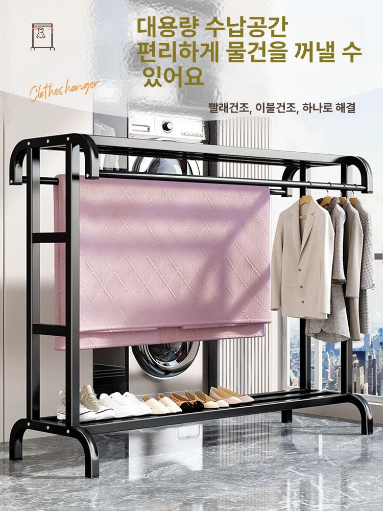 대형 빨래건조대 이동식 스테인리스 의류 행거 실내 스탠드형 세탁 - 상세 이미지 2