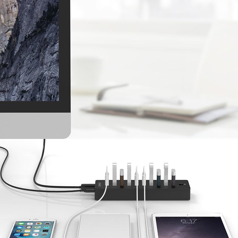 전원 허브 노트북용 7포트 usb 듀얼 이더넷 멀티탭 외장형 확장 포트 - 상세 이미지 4