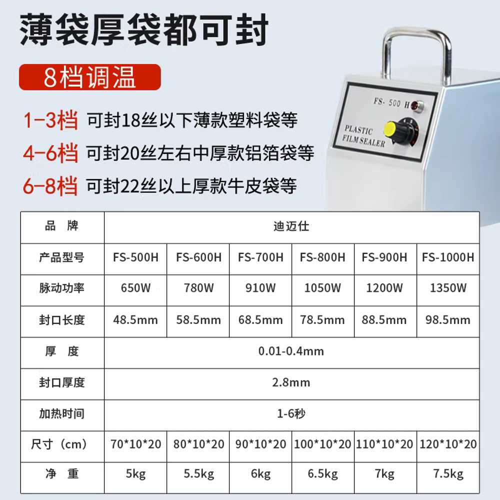 실링기 약포장 접착기 가정용 탁상형 간식 밀봉 기계 50cm 이미지 6