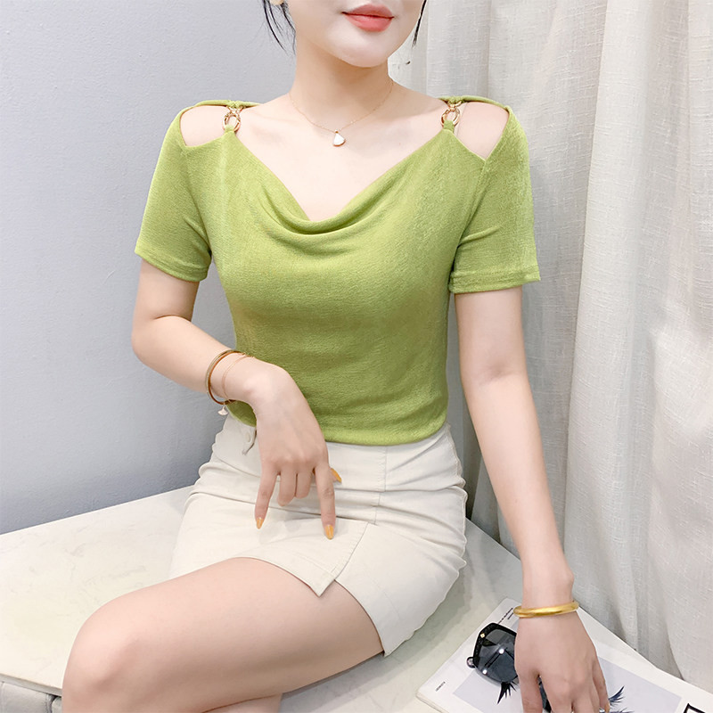 라인댄스복 상의 여성 오프숄더 솔리드 연습복 중년 - 상세 이미지 2