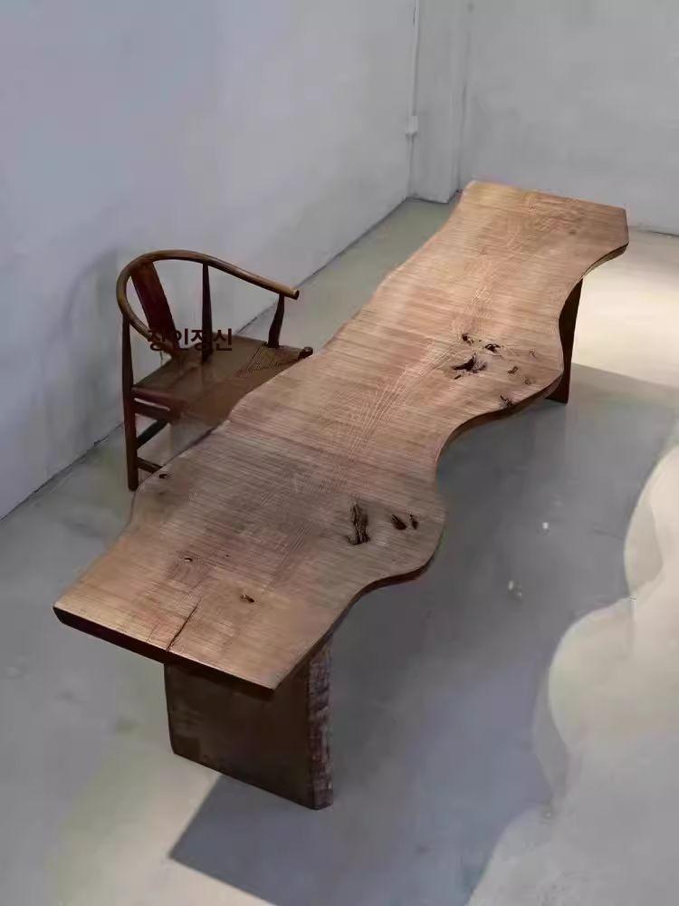 우드슬랩 테이블 대형 원목 회의실 식탁 카페 탁자 빈티지 거실 인테리어 - 상세 이미지 2