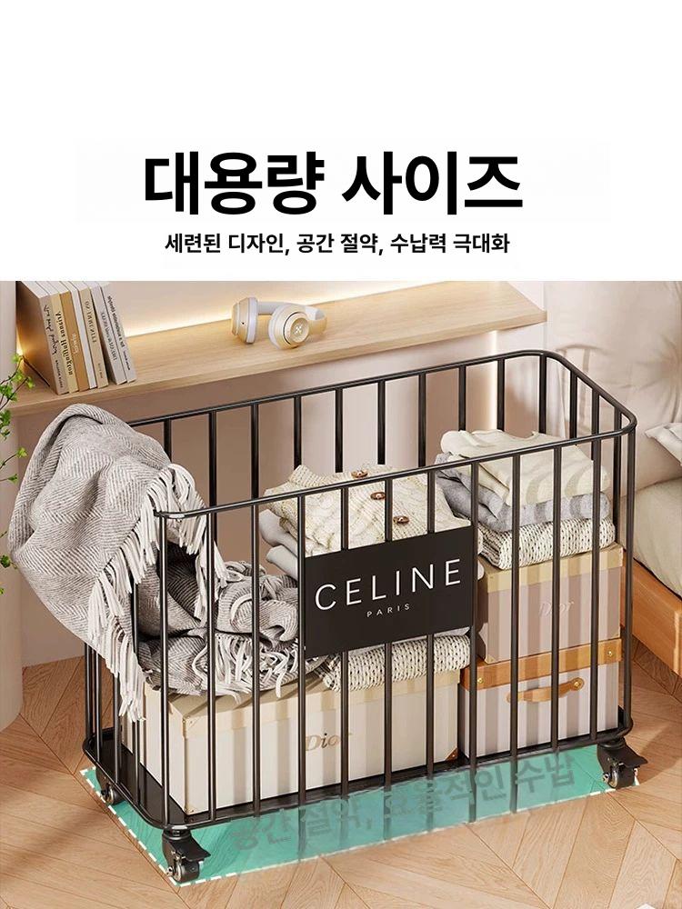 북유럽 바구니 스테인리스 세탁 이동식 직각 대용량 런드리 햄퍼 빨래수거함 - 상세 이미지 5