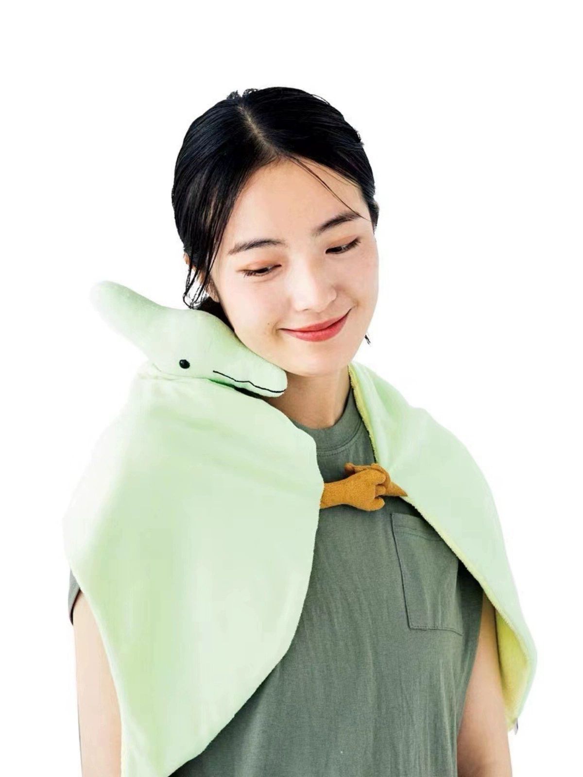 귀여운 익룡담요 숄 극세사 블랭킷 망토 애착 어깨덮개 선물용 포근한 - 상세 이미지 4