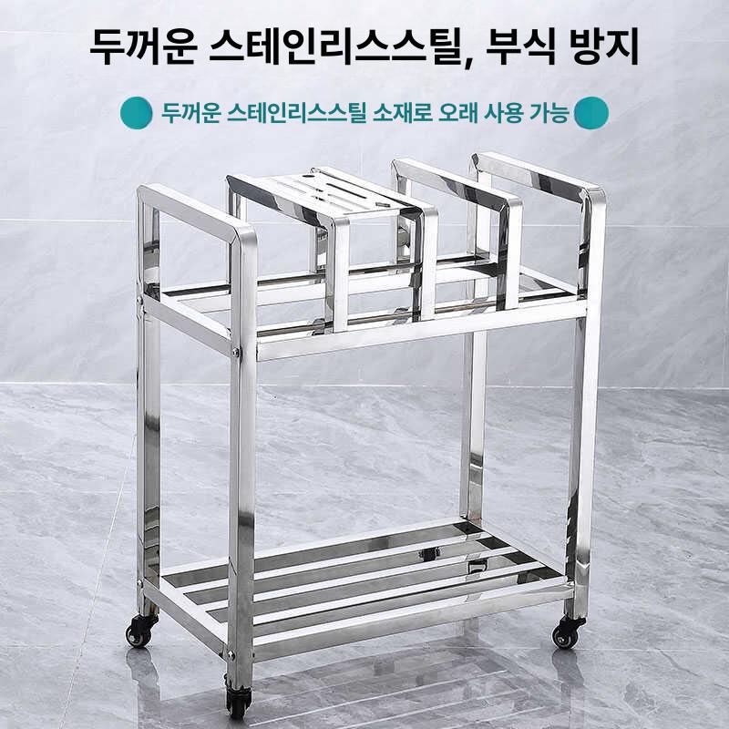 대형 거치대 업소용 도마 스테인리스 받침대 식당 주방 매장 정리 더블 세트 - 상세 이미지 3