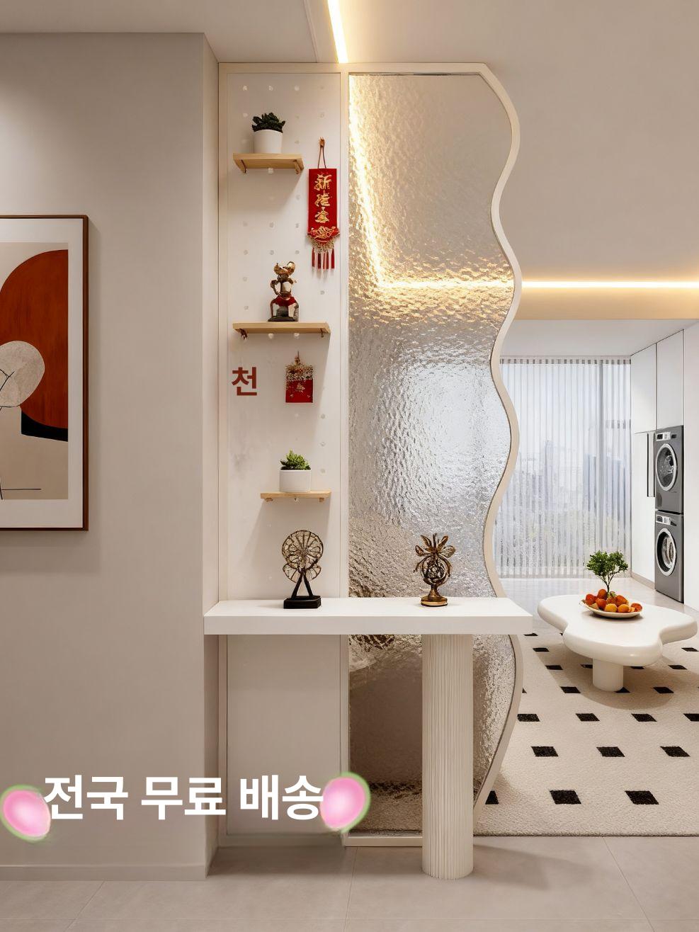 거실 파티션 분리형 수납 공간분할 인테리어 주방 칸막이 홈카페 diy 구분 - 상세 이미지 3